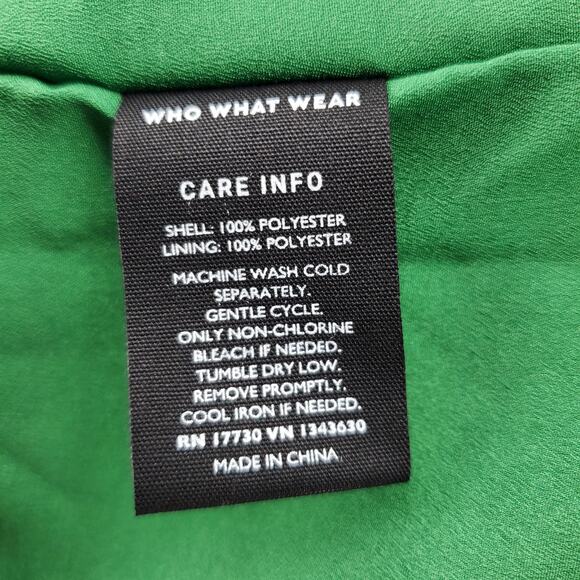 Who What Wear Med Off Shoulder Midi Dress Green Polka-Dot Ruffled Tie-Waist New - Picture 7 of 8